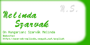 melinda szarvak business card
